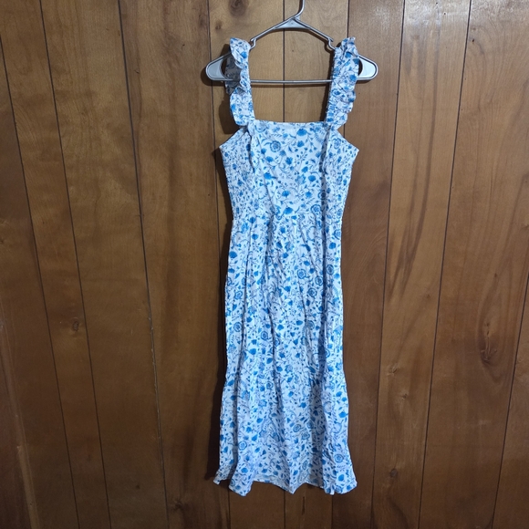 Draper James Ladies Ruffle Sleeve Dress Size XS Blue Paisely - Picture 6 of 6